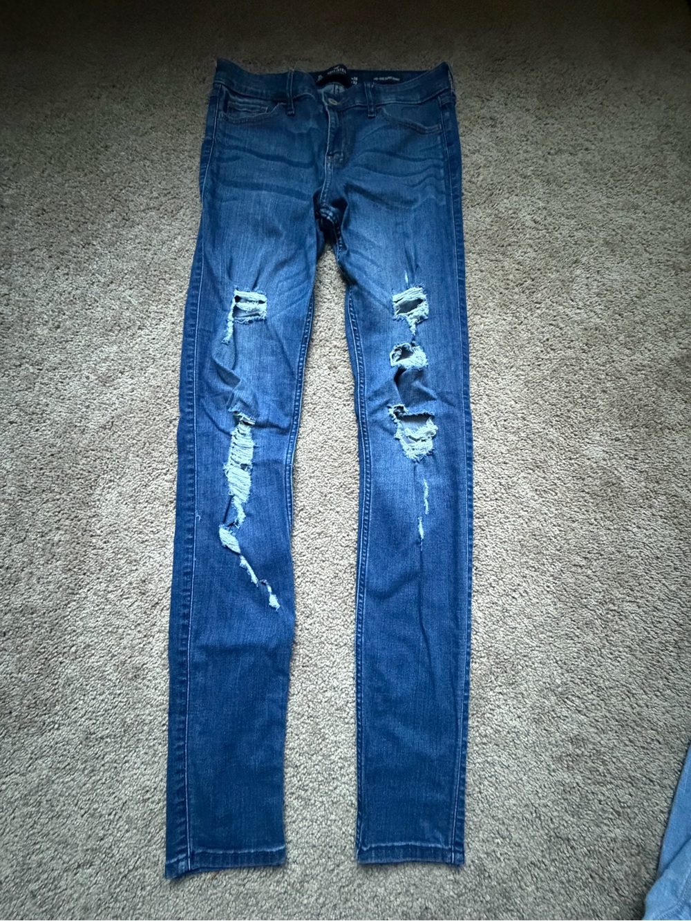 Hollister Ripped Skinny Jeans - Dark Blue